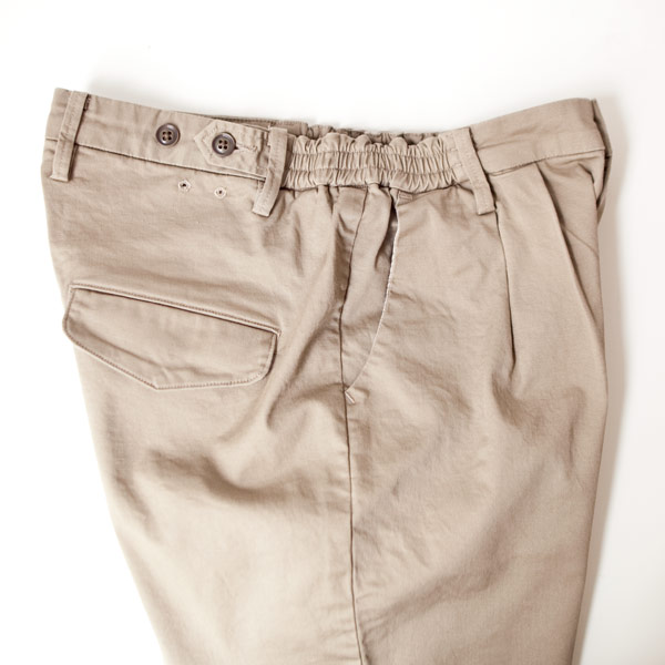 【Ladies'】ordinary fits オーディナリーフィッツ Tuck trouser strech chino : beige タックトラウザー ストレッチ チノ : ベージュ