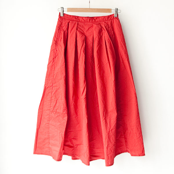 【Ladies'】Manual Alphabet マニュアル・アルファベット 60 lawn tuck skirt : red 60ローン タック スカート：レッド