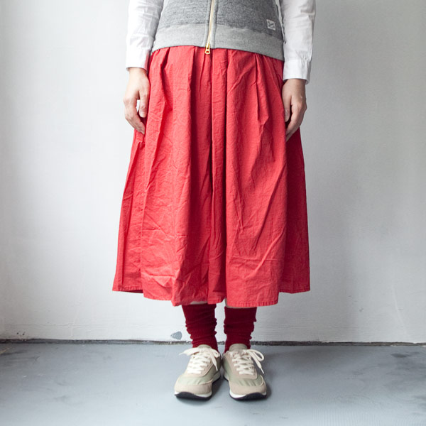 【Ladies'】Manual Alphabet マニュアル・アルファベット 60 lawn tuck skirt : red 60ローン タック スカート：レッド