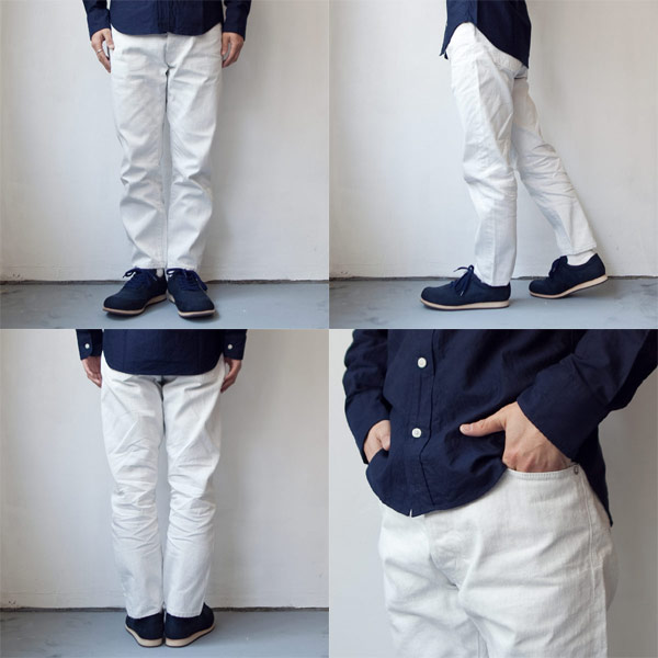 【Men's&Ladies'】ordinary fits オーディナリーフィッツ Denim cropped pants : white デニム クロップド パンツ ホワイト
