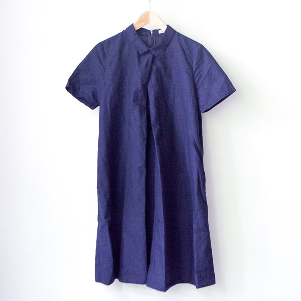 【Ladies'】ordinary fits オーディナリーフィッツ Front tuck onepiece : navy フロント タック ワンピース ネイビー