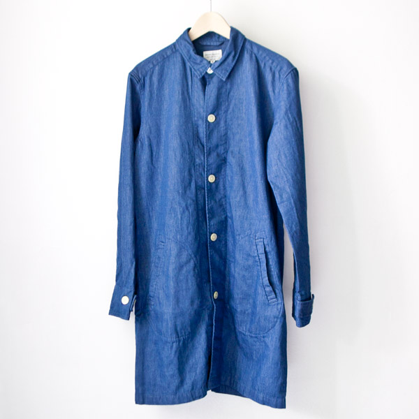【Men's&Ladies'】Manual Alphabet マニュアル・アルファベット denim shirt coat : blue デニムシャツコート ブルー 