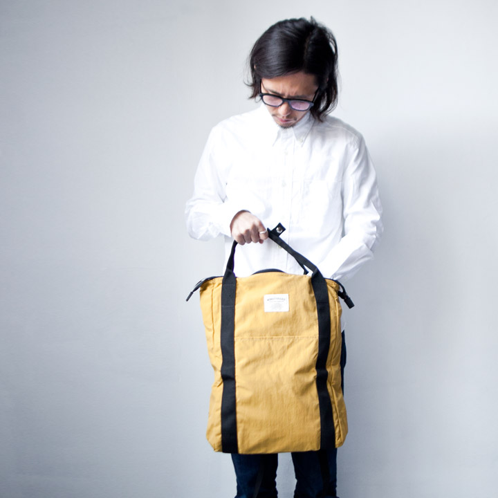 WONDER BAGGAGE ワンダーバゲージ Relax sack tote 2 : beige × forest リラックスザックトート2