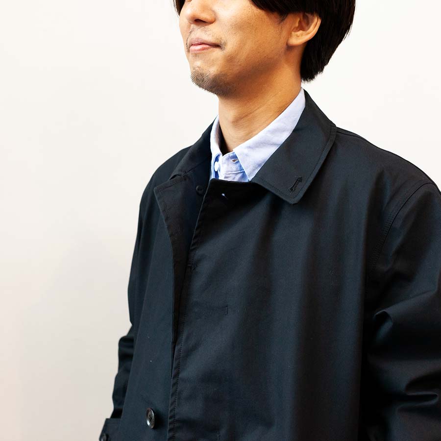 nanamica / ナナミカ Cotton GORE-TEX Soutien Collar Coat コットンゴアテックス ステンカラーコート 襟元 着衣