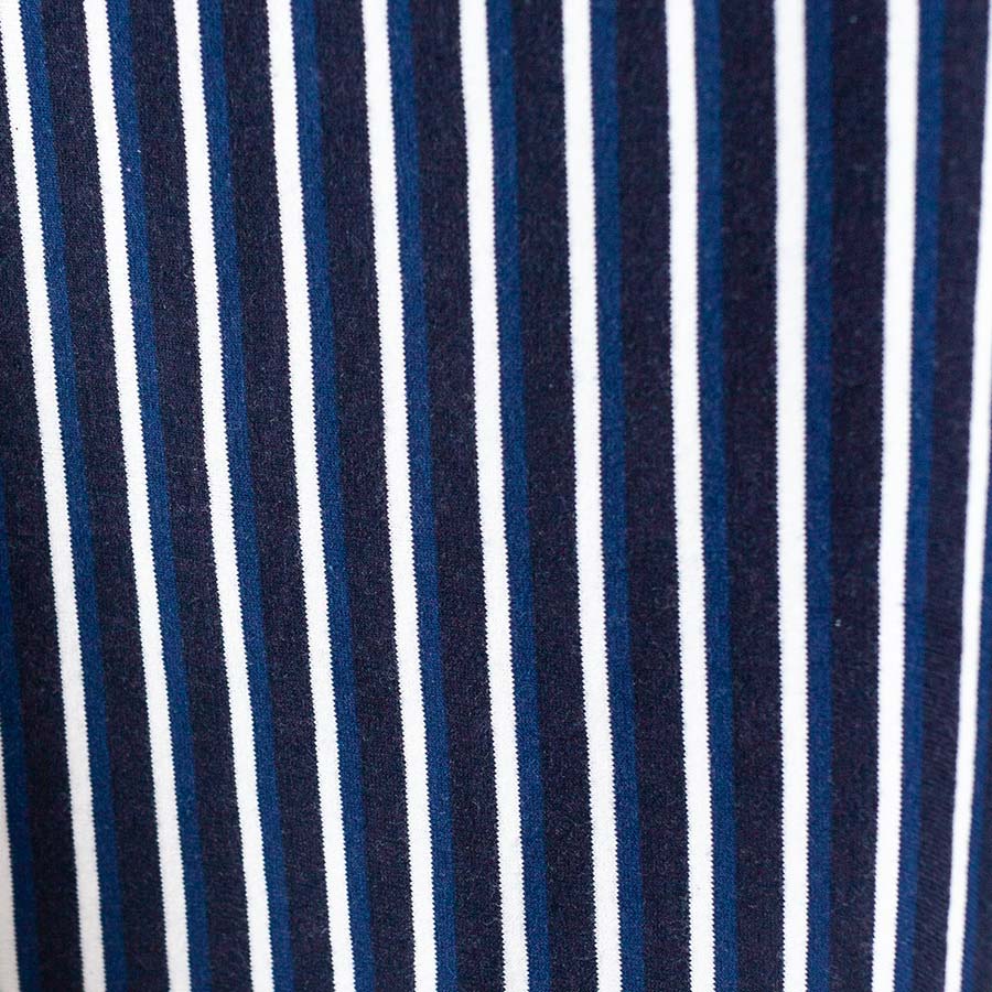 nanamica / ナナミカ Vertical Stripe Shirt ヴァーティカルストライプシャツ ネイビー ストライプ柄アップ