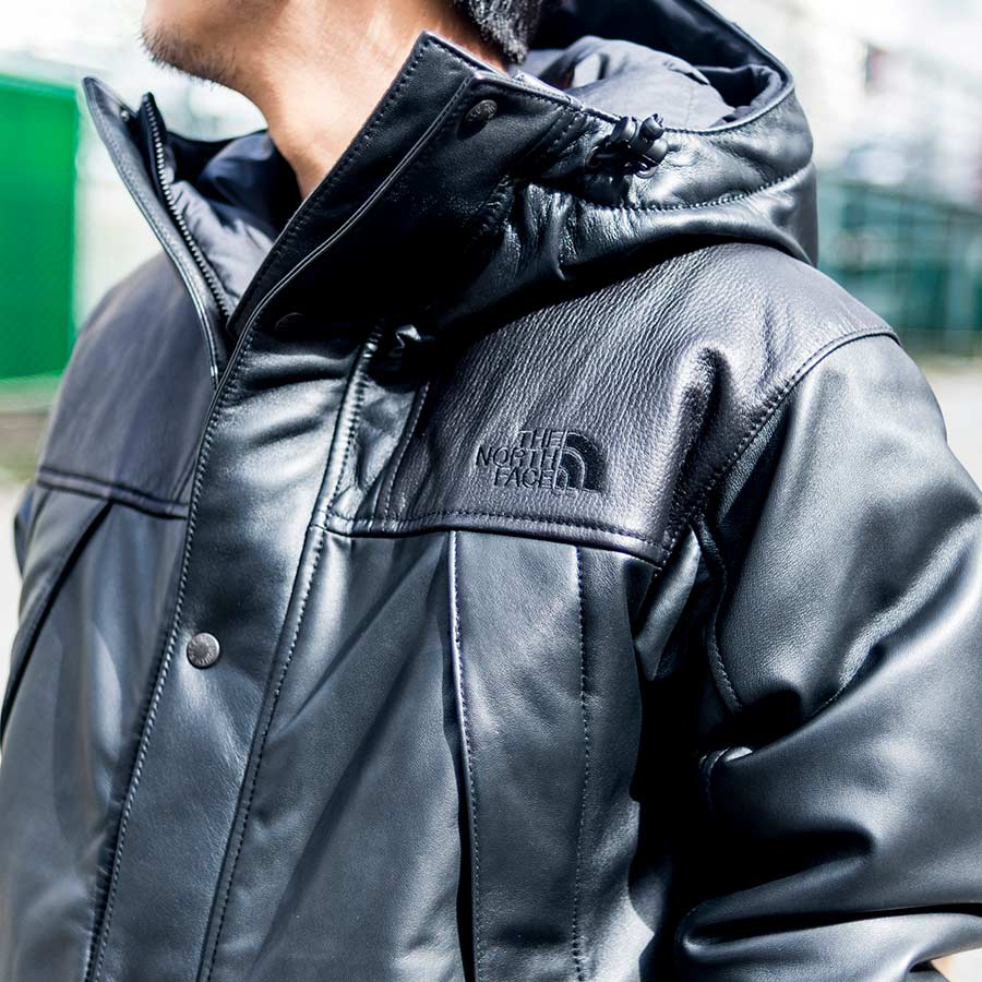 THE NORTH FACE PURPLE LABEL / Mountain Down Leather Jacket レザーダウン パープルレーベル シボ感